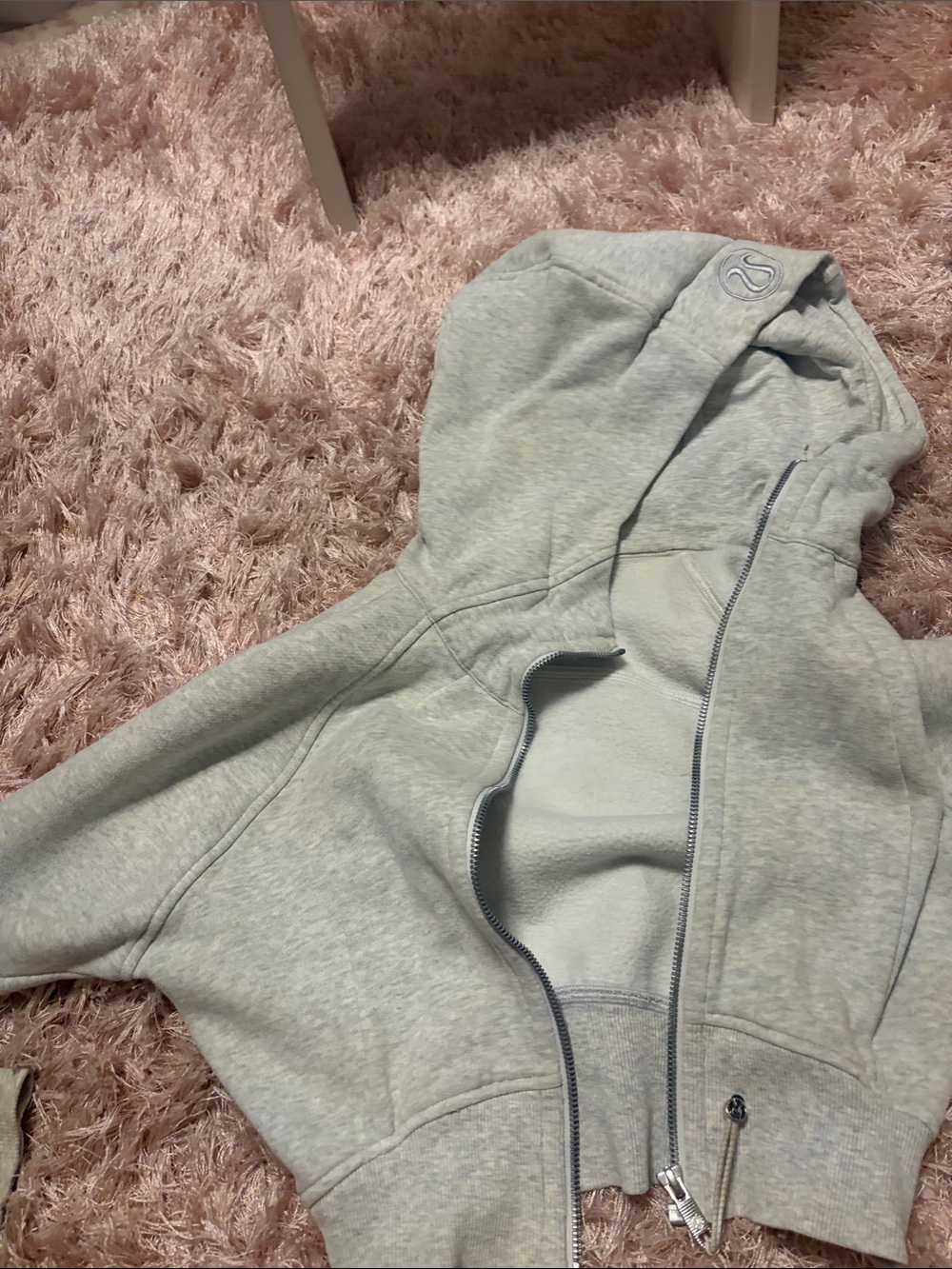 lululemon athletica Kids Heather Light Gray Zip-Up Hoodie